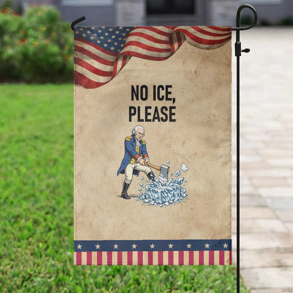 Funny George Washington Political Anti Ice Gift Garden Flag TS12 Vintage Rustic Tan Navy Print Your Wear
