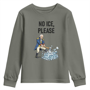 Funny George Washington Political Anti Ice Gift Youth Sweatshirt TS12 Military Green Print Your Wear