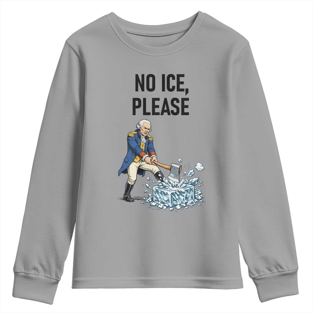 Funny George Washington Political Anti Ice Gift Youth Sweatshirt TS12 Sport Gray Print Your Wear