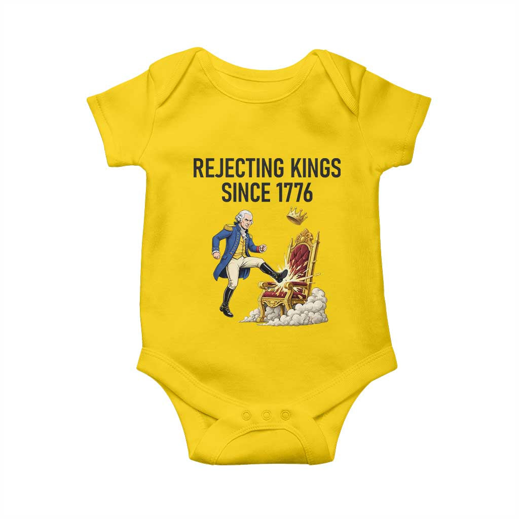 Funny George Washington Protest Baby Onesie Rejecting Kings Since 1776 TS12 Daisy Print Your Wear