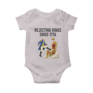 Funny George Washington Protest Baby Onesie Rejecting Kings Since 1776 TS12 Ice Gray Print Your Wear