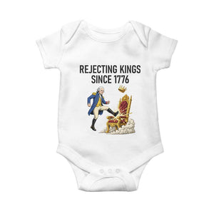 Funny George Washington Protest Baby Onesie Rejecting Kings Since 1776 TS12 White Print Your Wear
