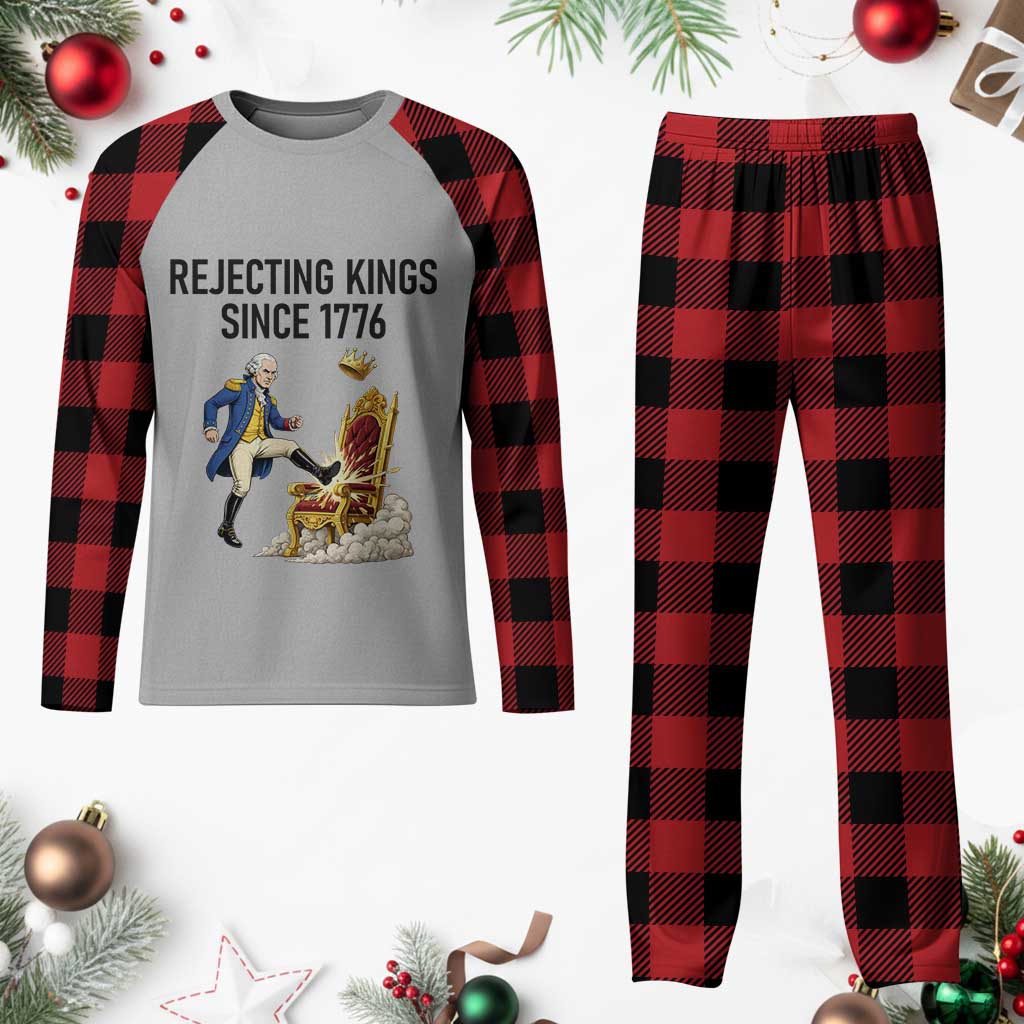 Funny George Washington Protest Plaid Pajama Set Rejecting Kings Since 1776 TS12 Buffalo Plaid Print Your Wear
