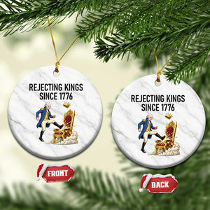Funny George Washington Protest Ceramic Ornament Rejecting Kings Since 1776 TS12 1pc White Marble Print Your Wear