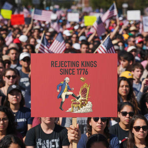 Funny George Washington Protest Protest Sign Rejecting Kings Since 1776 TS12 Horizontal 18" × 24" Red Print Your Wear