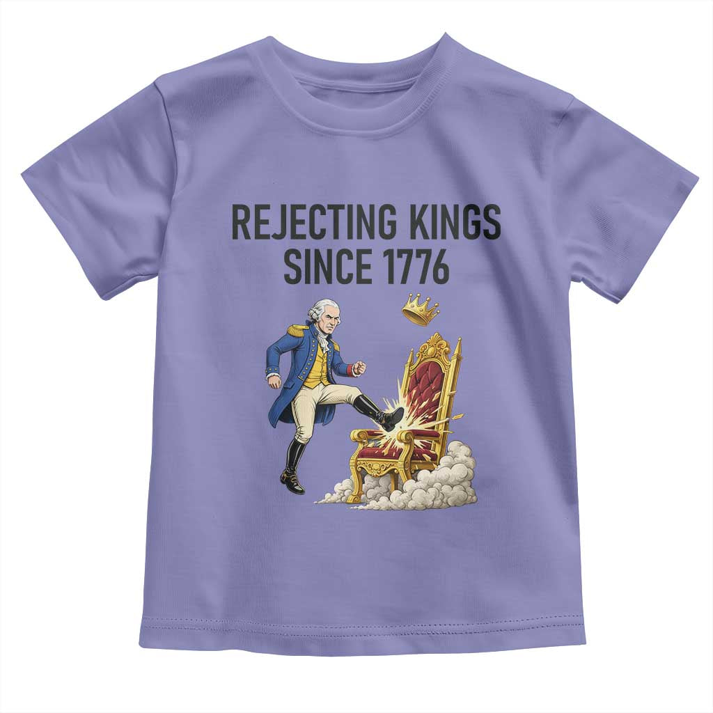 Funny George Washington Protest Toddler T Shirt Rejecting Kings Since 1776 TS12 Violet Print Your Wear