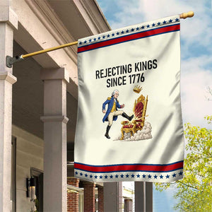 Funny George Washington Protest Garden Flag Rejecting Kings Since 1776 TS12 Modern Beige Red Print Your Wear