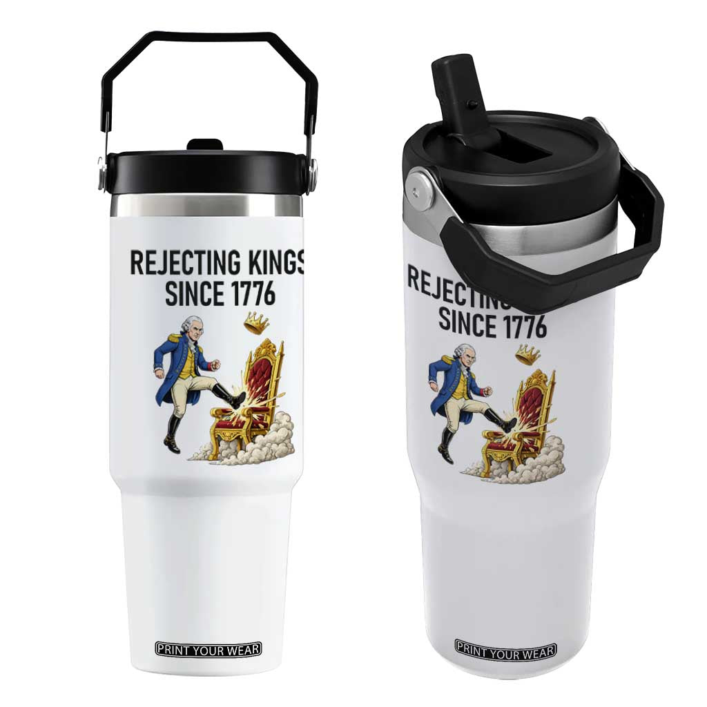 Funny George Washington Protest Flip Straw Tumbler Rejecting Kings Since 1776 TS12 One Size: 30 oz White Print Your Wear