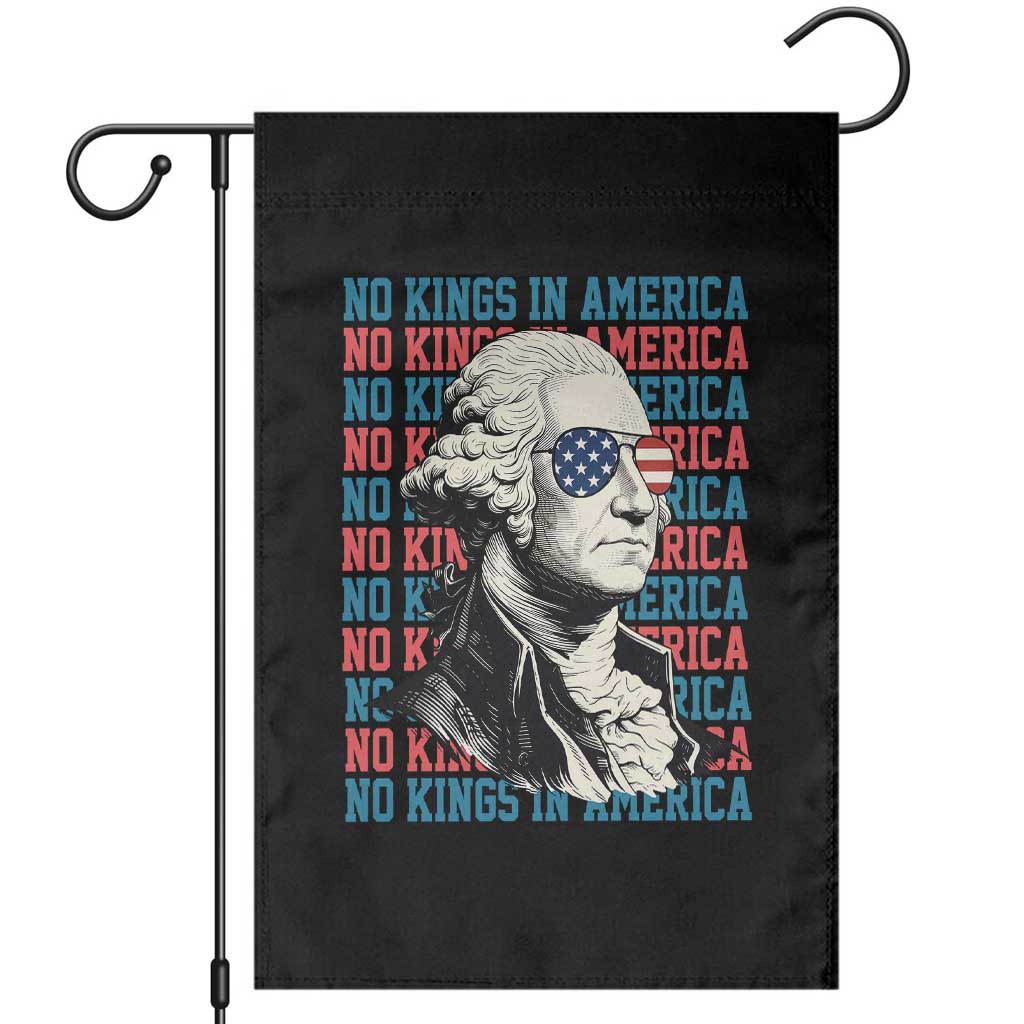 Funny George Washington Protest Garden Flag No Kings In America TS12 Black Print Your Wear