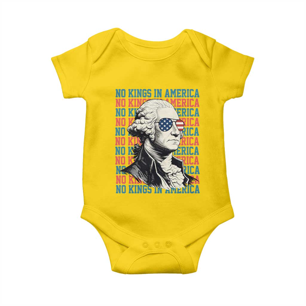 Funny George Washington Protest Baby Onesie No Kings In America TS12 Daisy Print Your Wear