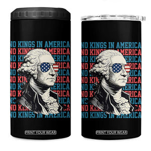 Funny George Washington Protest 4 in 1 Can Cooler Tumbler No Kings In America TS12 One Size: 16 oz Black Print Your Wear