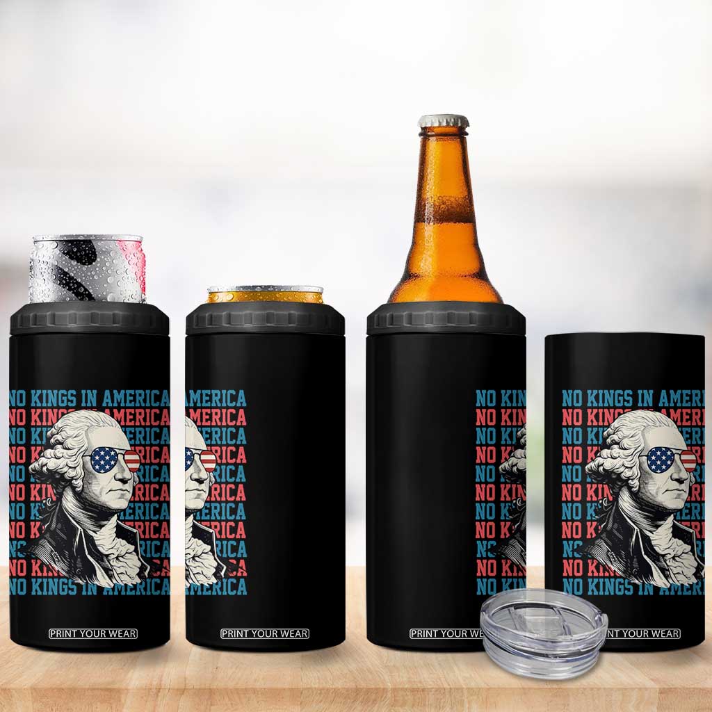 Funny George Washington Protest 4 in 1 Can Cooler Tumbler No Kings In America TS12 Print Your Wear