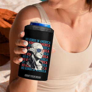 Funny George Washington Protest 4 in 1 Can Cooler Tumbler No Kings In America TS12 Print Your Wear
