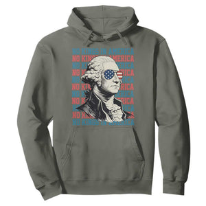 Funny George Washington Protest Hoodie No Kings In America TS12 Military Green Print Your Wear