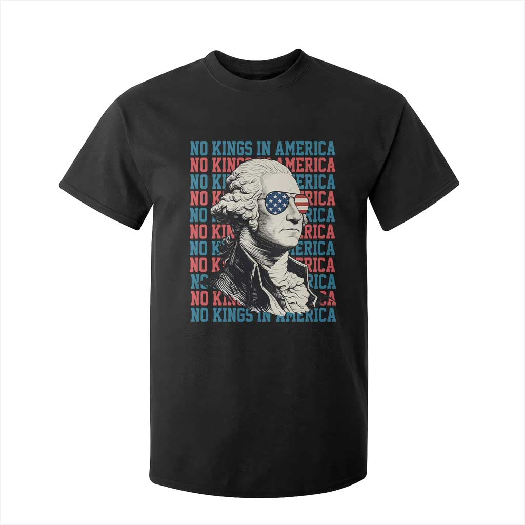 Funny George Washington Protest T Shirt For Kid No Kings In America TS12 Black Print Your Wear