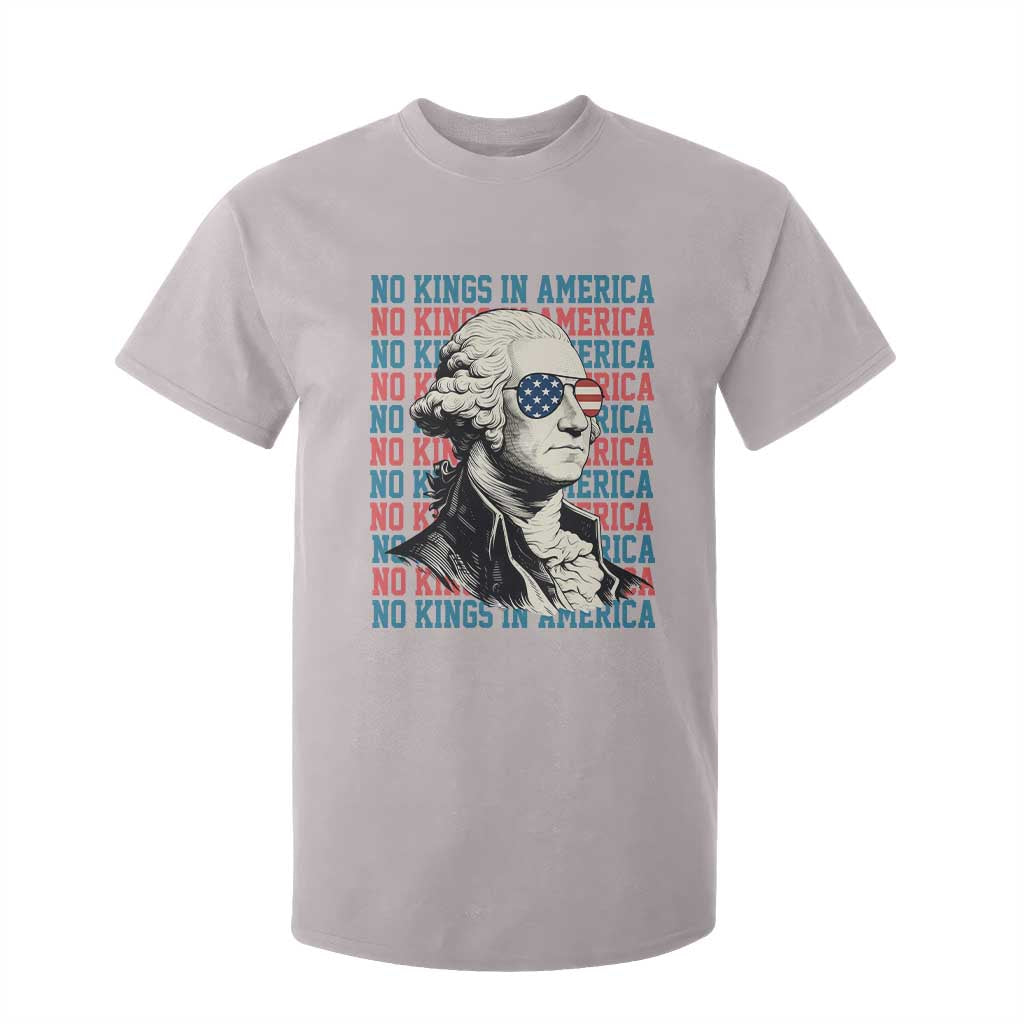 Funny George Washington Protest T Shirt For Kid No Kings In America TS12 Ice Gray Print Your Wear