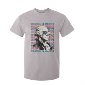 Funny George Washington Protest T Shirt For Kid No Kings In America TS12 Ice Gray Print Your Wear