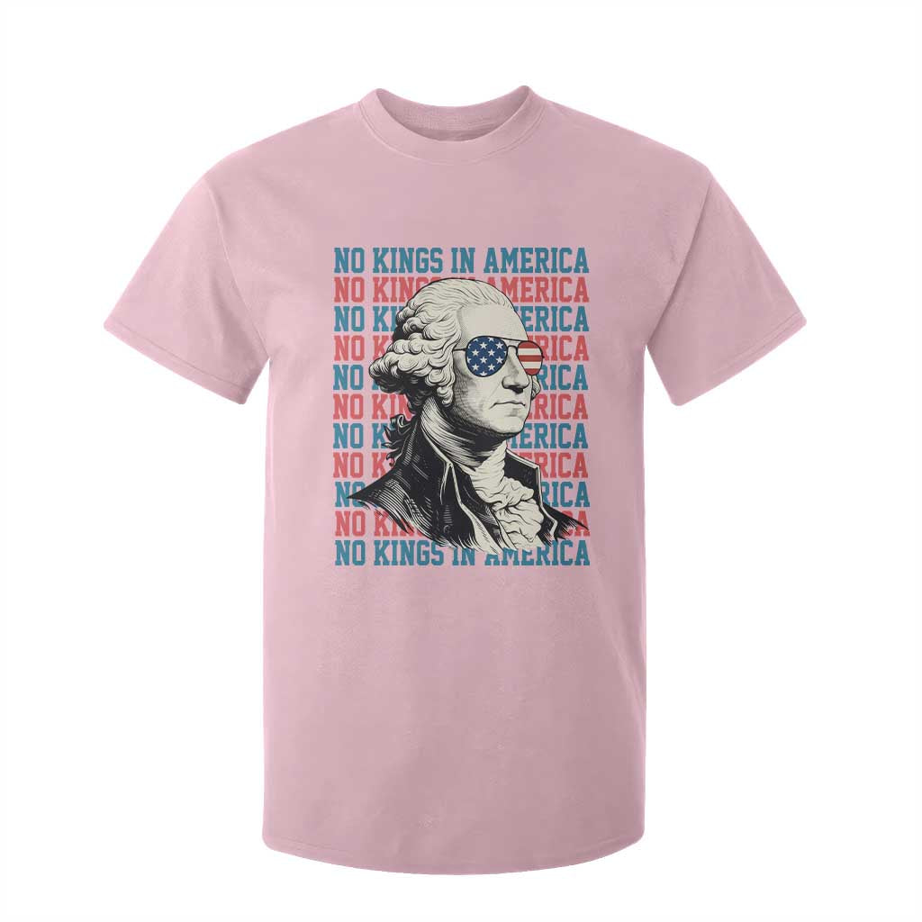 Funny George Washington Protest T Shirt For Kid No Kings In America TS12 Light Pink Print Your Wear