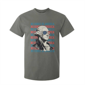 Funny George Washington Protest T Shirt For Kid No Kings In America TS12 Military Green Print Your Wear