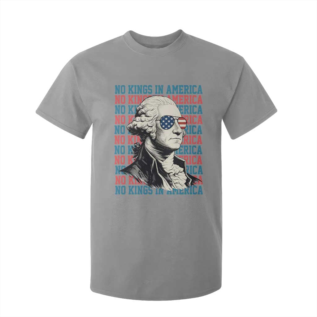Funny George Washington Protest T Shirt For Kid No Kings In America TS12 Sport Gray Print Your Wear