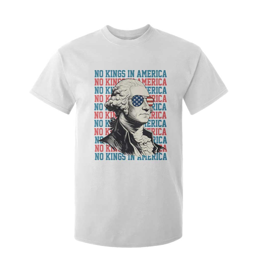 Funny George Washington Protest T Shirt For Kid No Kings In America TS12 White Print Your Wear