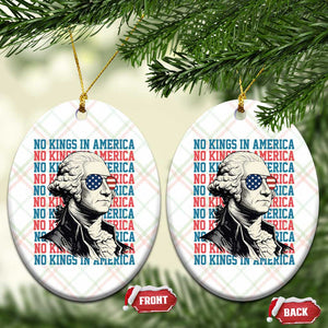 Funny George Washington Protest Ceramic Ornament No Kings In America TS12 Print Your Wear