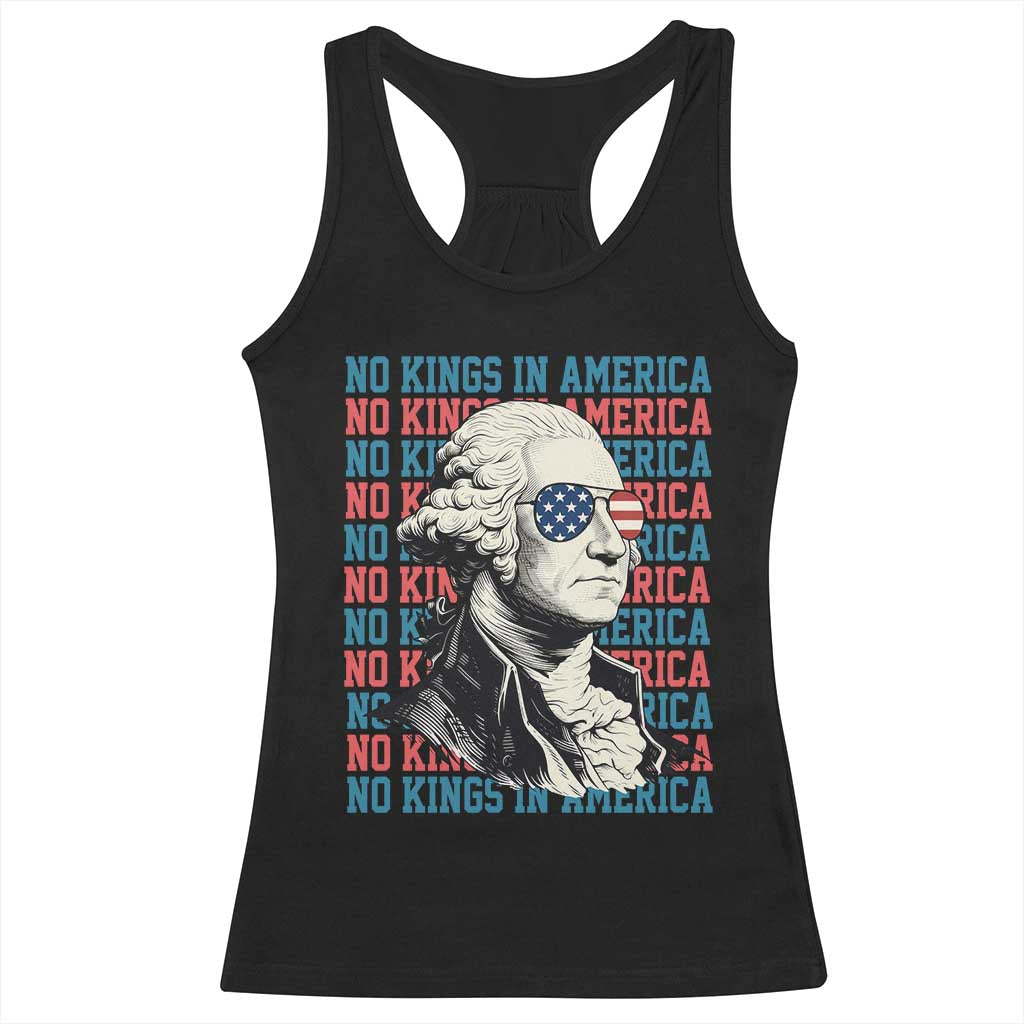 Funny George Washington Protest Racerback Tank Top No Kings In America TS12 Black Print Your Wear