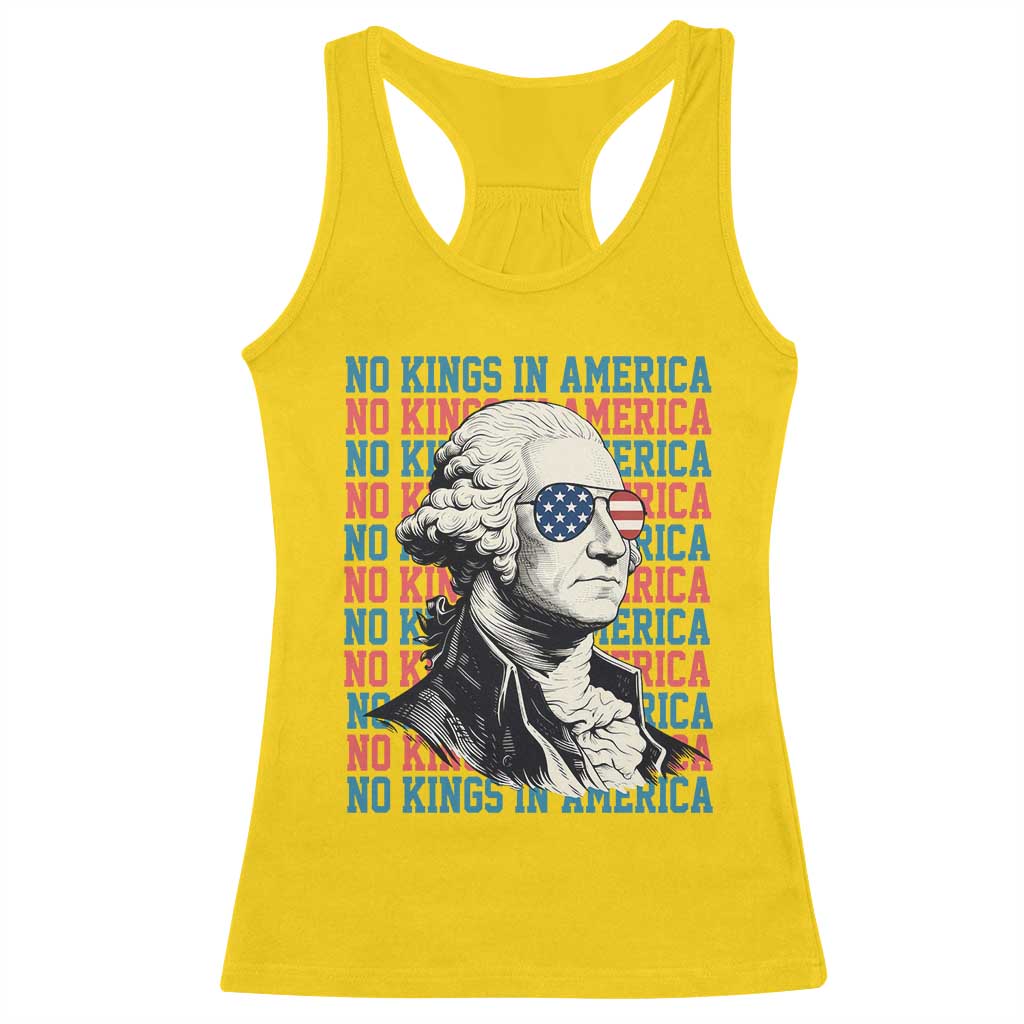 Funny George Washington Protest Racerback Tank Top No Kings In America TS12 Daisy Print Your Wear
