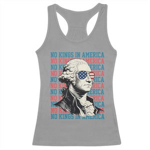 Funny George Washington Protest Racerback Tank Top No Kings In America TS12 Sport Gray Print Your Wear