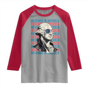 Funny George Washington Protest Raglan Shirt No Kings In America TS12 Sport Gray Red Print Your Wear