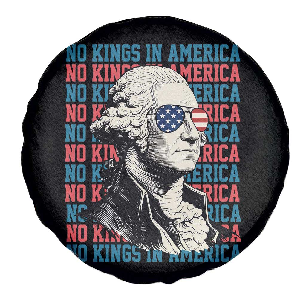 Funny George Washington Protest Spare Tire Cover No Kings In America TS12 Print Your Wear