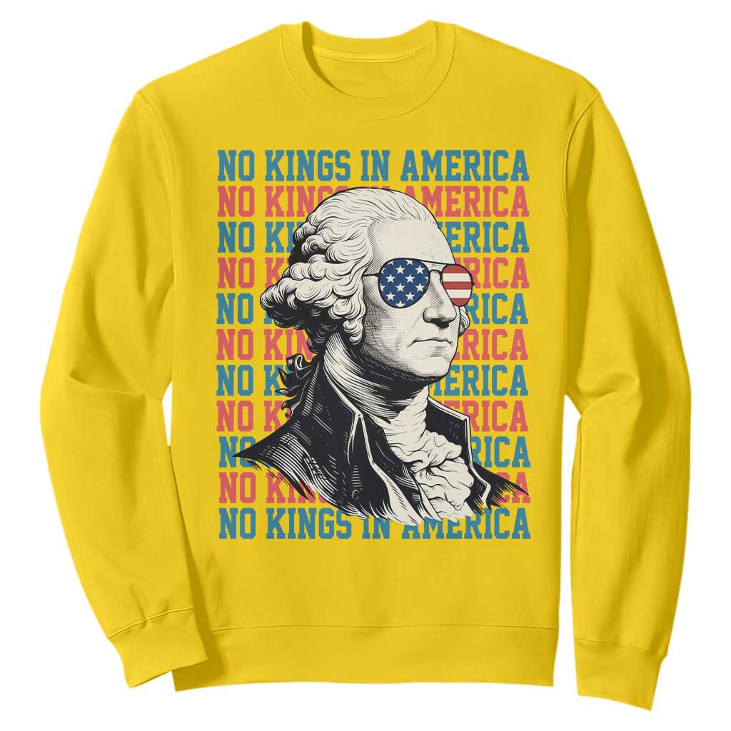 Funny George Washington Protest Sweatshirt No Kings In America TS12 Daisy Print Your Wear