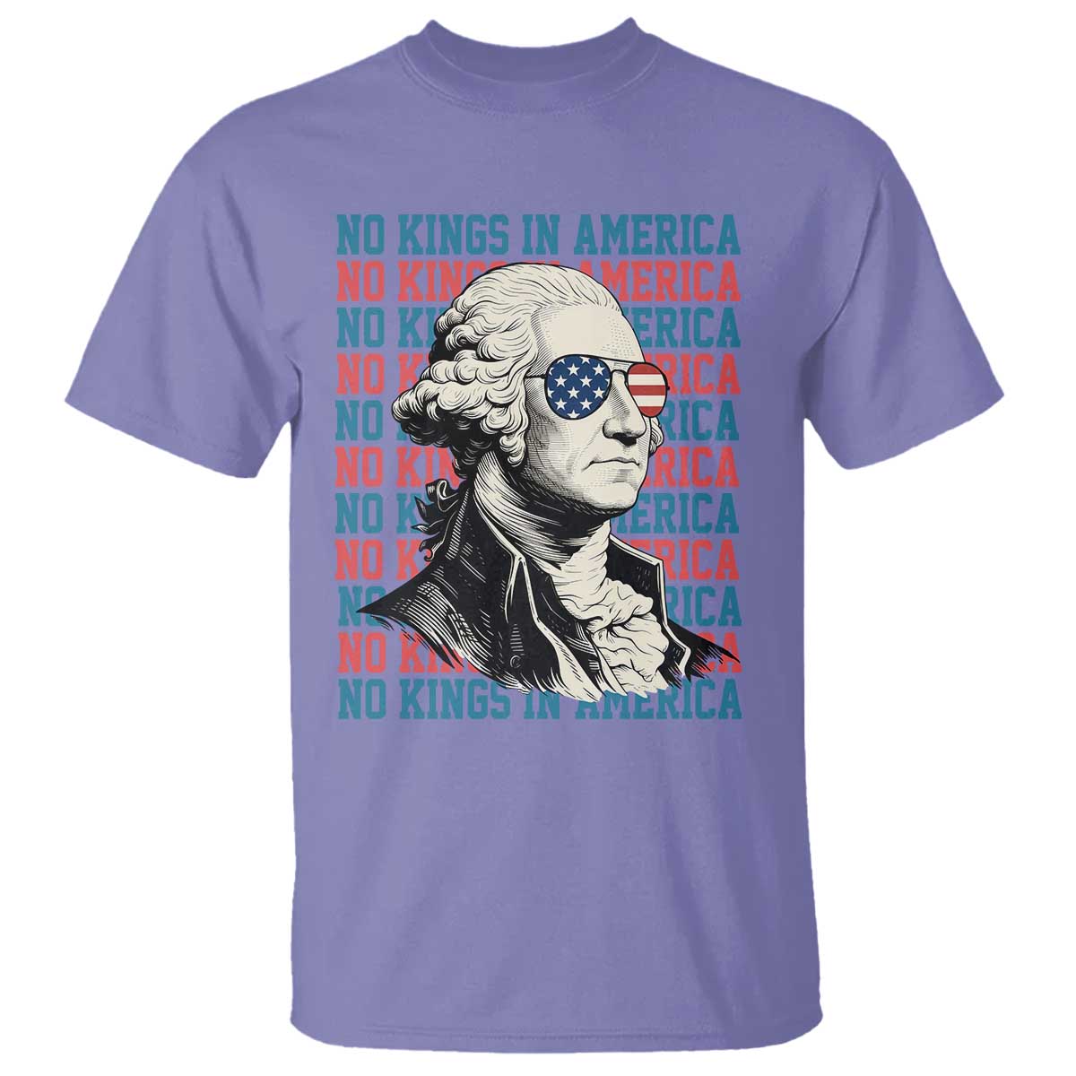Funny George Washington Protest T Shirt No Kings In America TS12 Violet Print Your Wear