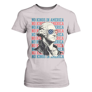Funny George Washington Protest T Shirt For Women No Kings In America TS12 Ice Gray Print Your Wear