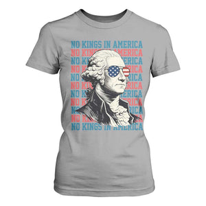 Funny George Washington Protest T Shirt For Women No Kings In America TS12 Sport Gray Print Your Wear