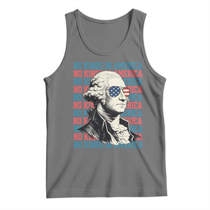 Funny George Washington Protest Tank Top No Kings In America TS12 Black Heather Print Your Wear