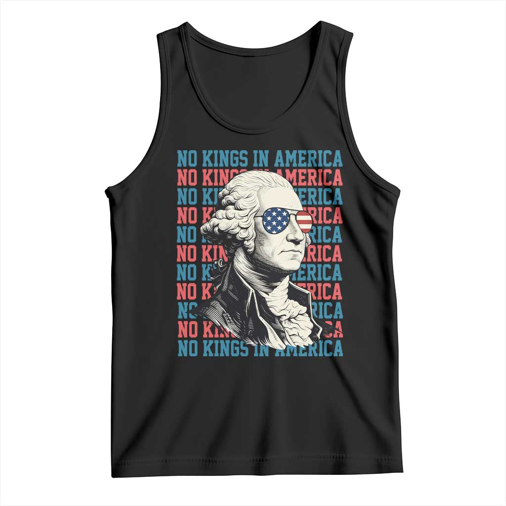 Funny George Washington Protest Tank Top No Kings In America TS12 Black Print Your Wear