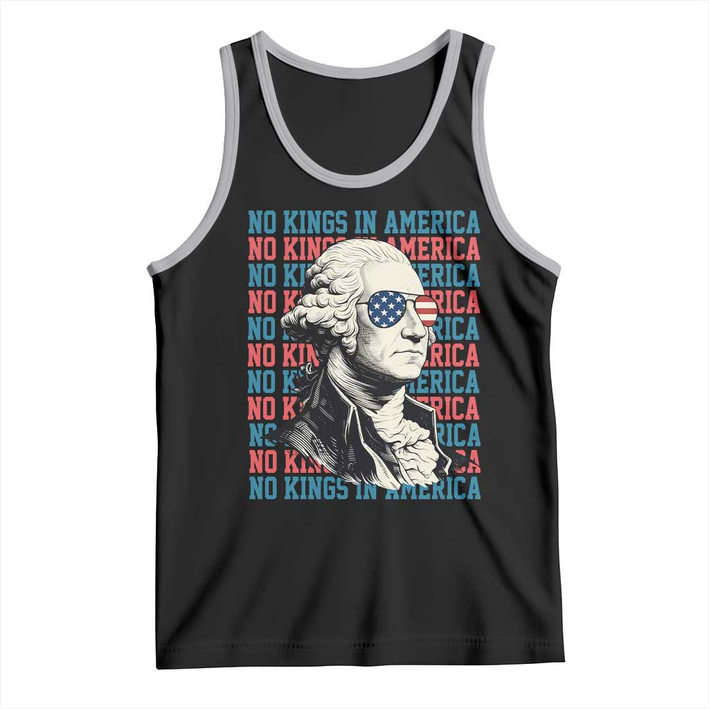 Funny George Washington Protest Tank Top No Kings In America TS12 Black Athletic Heather Print Your Wear