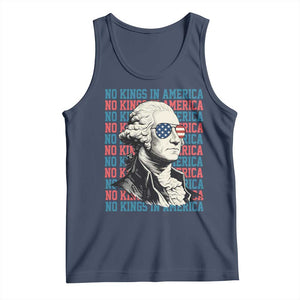 Funny George Washington Protest Tank Top No Kings In America TS12 Navy Print Your Wear