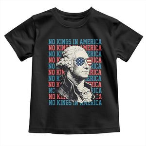Funny George Washington Protest Toddler T Shirt No Kings In America TS12 Black Print Your Wear