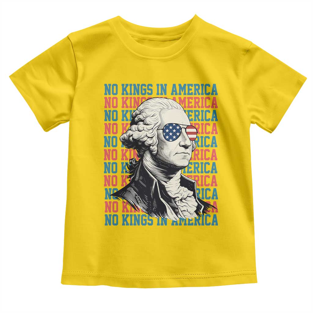 Funny George Washington Protest Toddler T Shirt No Kings In America TS12 Daisy Print Your Wear