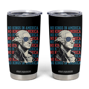 Funny George Washington Protest Tumbler Cup No Kings In America TS12 Black Print Your Wear