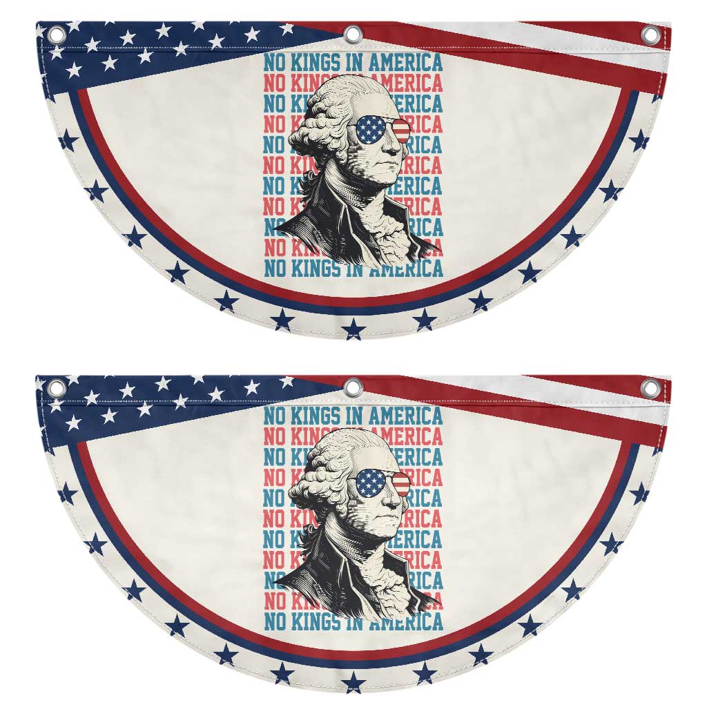 Funny George Washington Protest Patriotic Fan Flag No Kings In America