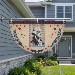 Funny George Washington Protest Patriotic Fan Flag No Kings In America