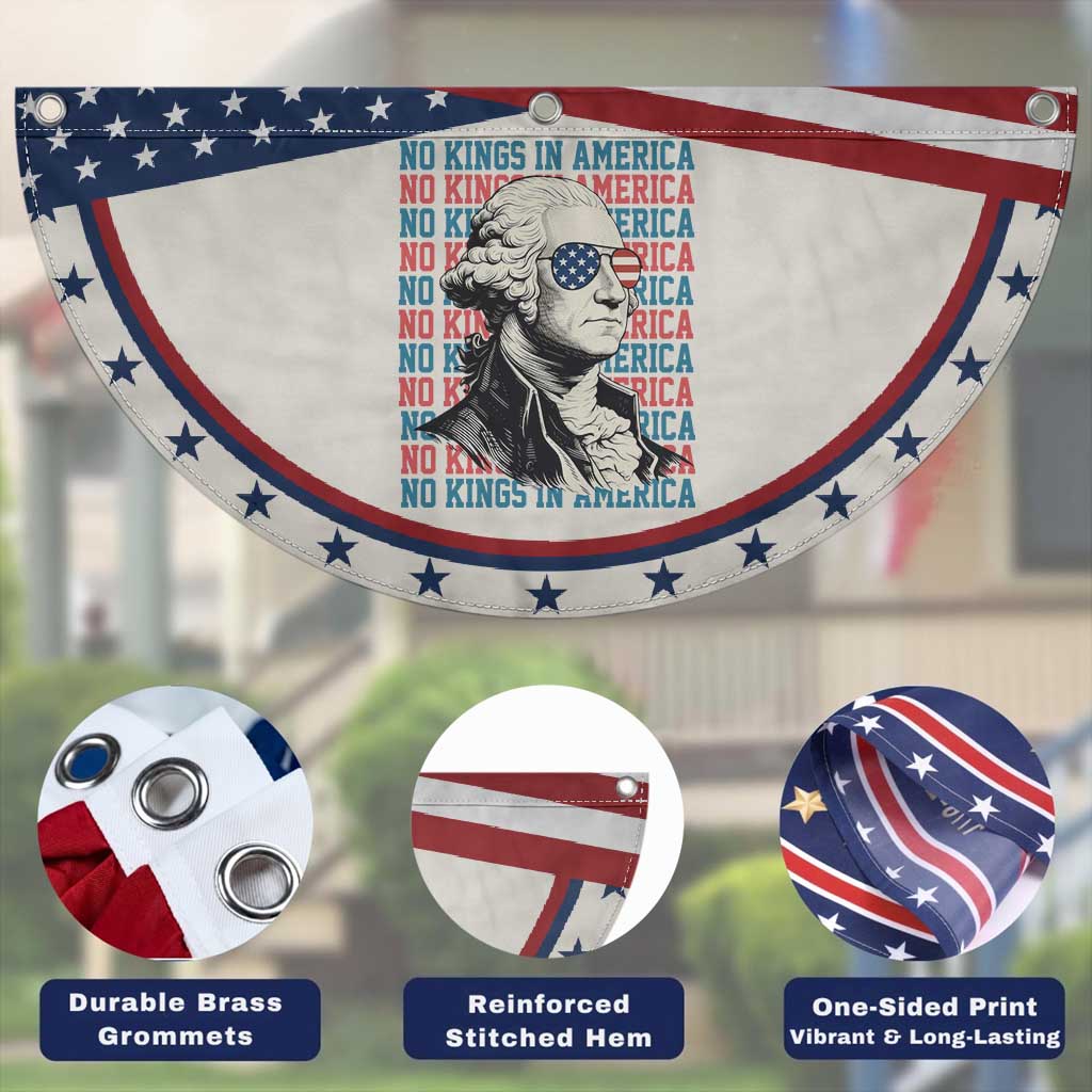 Funny George Washington Protest Patriotic Fan Flag No Kings In America