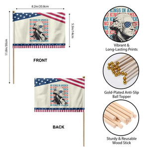 Funny George Washington Protest Patriotic Handheld Flag No Kings In America TS12 Print Your Wear