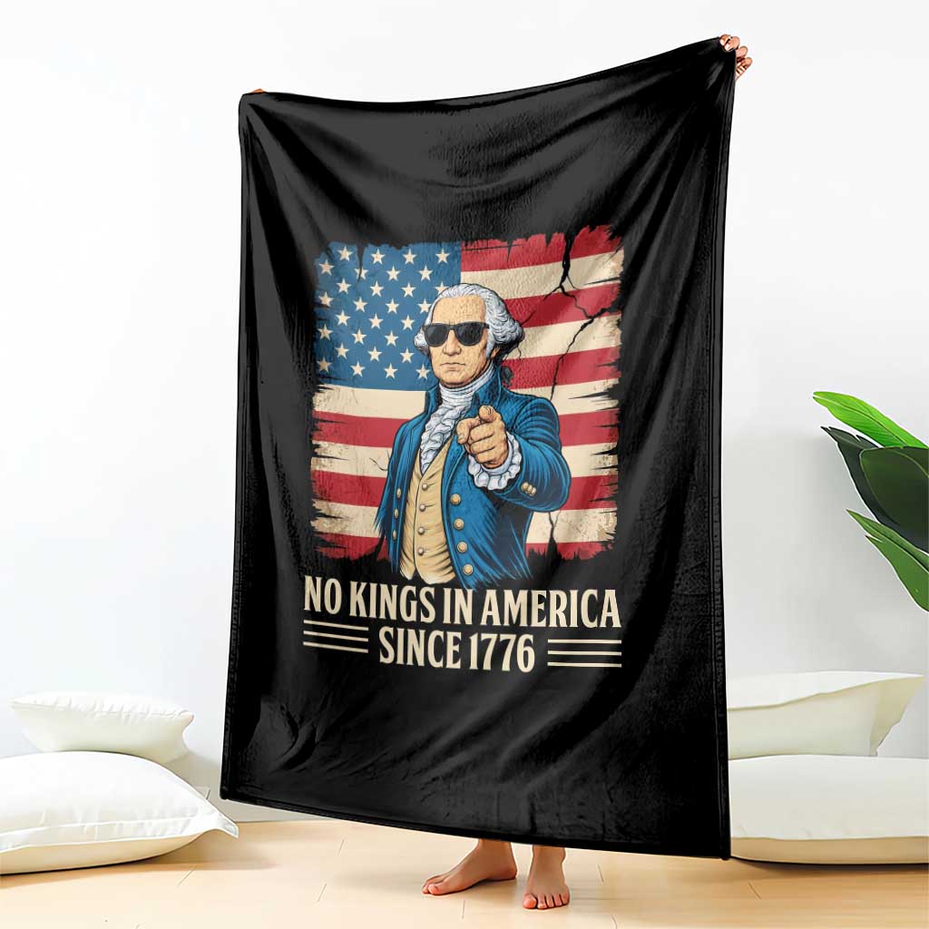 Patriotic George Washington Throw Blanket No Kings In America TS12 Print Your Wear