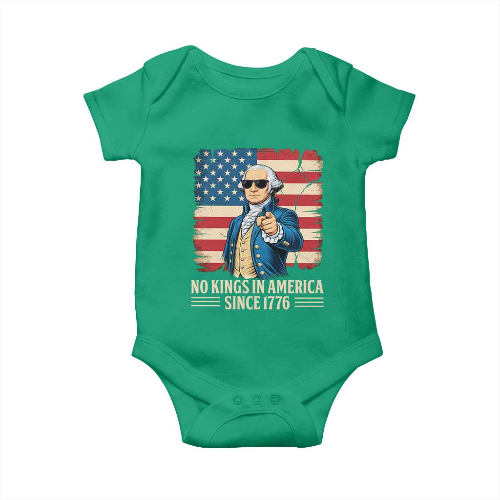 Patriotic George Washington Baby Onesie No Kings In America TS12 Irish Green Print Your Wear