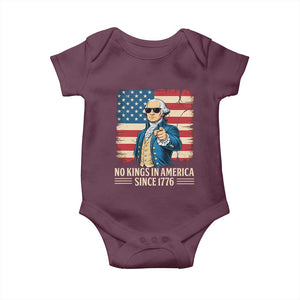 Patriotic George Washington Baby Onesie No Kings In America TS12 Maroon Print Your Wear