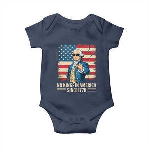 Patriotic George Washington Baby Onesie No Kings In America TS12 Navy Print Your Wear